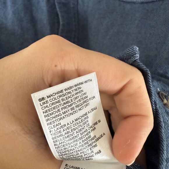 North Face Shirt Men's Large Blue Long Sleeve Button Up 100% Cotton - Picture 8 of 10